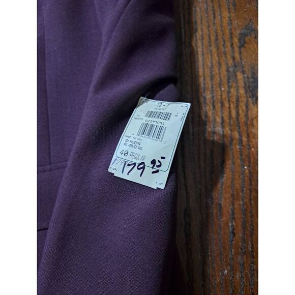 New 40R Regent Burgandy Wine Single Breast Suit Sports Coat Jacket Blazer NWT - Picture 3 of 4